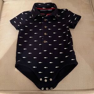 9-12 m shark onesie worn once